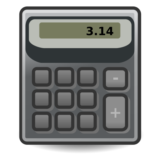 A calculator button area and screen