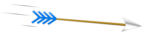An arrow flying through the air towards a target.
